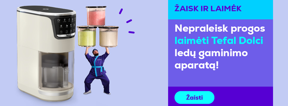žaisk ir laimėk Tefal Dolci ledų gaminimo aparatą