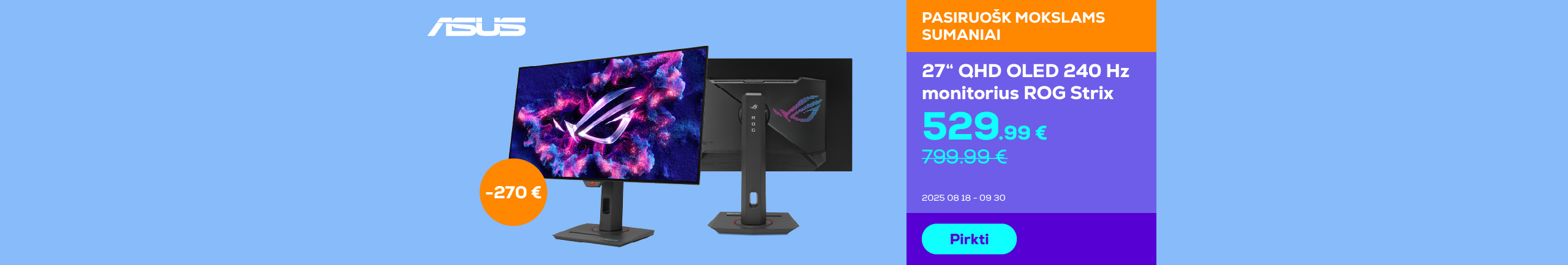 Monitorius 27’’ OLED QHD  ROG Strix