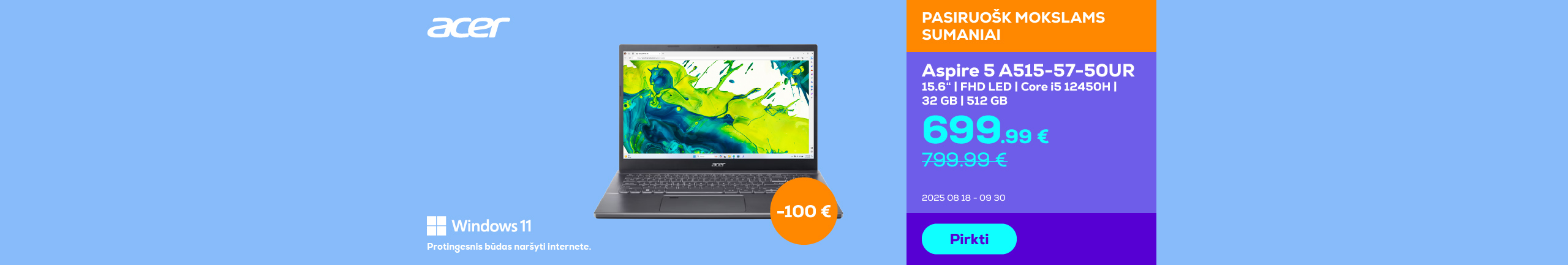 "Aspire 5
15,6"" | FHD LED | Core i5 12450H | 32 GB | 512 GB"