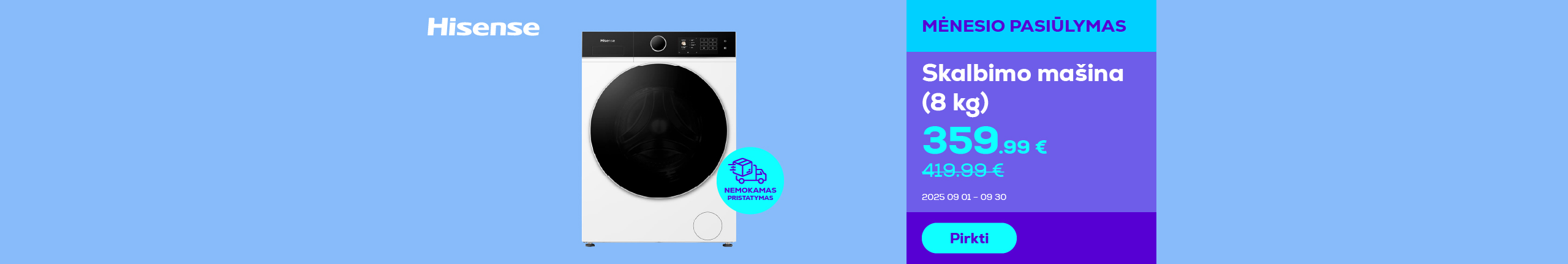 Hisense washing machine (8 kg)