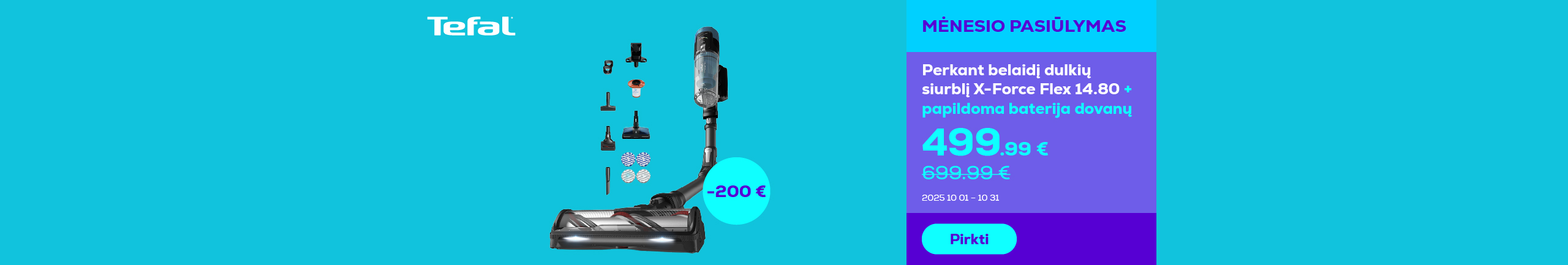 Cordless vacuum cleaner X-Force Flex 14.60 Aqua + an extra battery as a gift