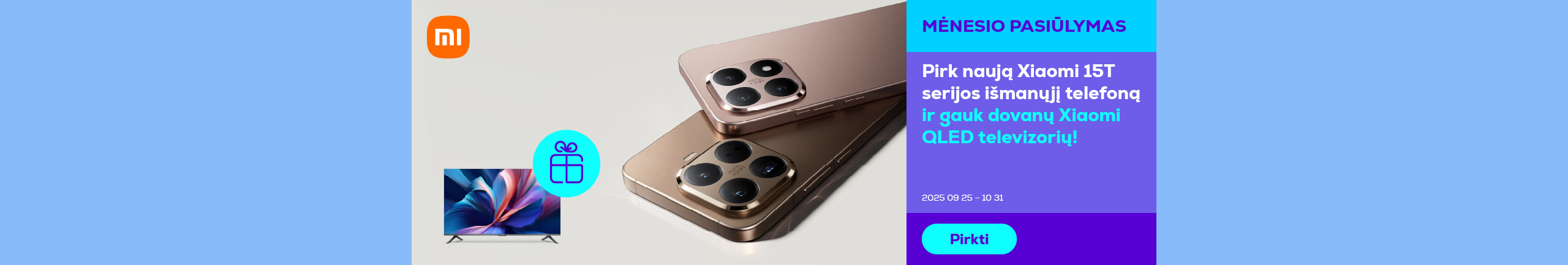 Xiaomi QLED televizorius dovanų