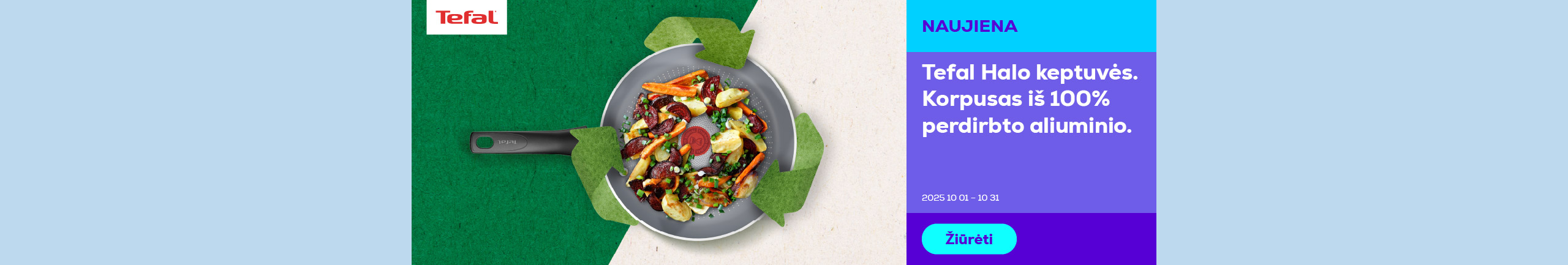 Tefal Halo pans. Cook deliciously and in an environmentally friendly way.	