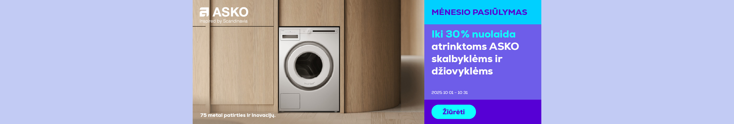 Up to 30% discounts on selected ASKO washing machines and dryers	