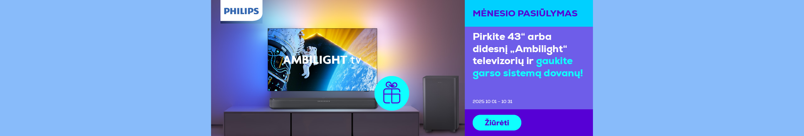 Garso sistema dovanų ambilight