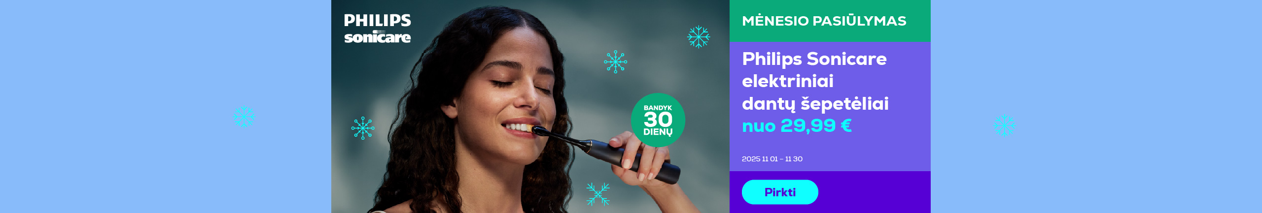 Elektriniai dantų šepetėliai nuo 29,99 €