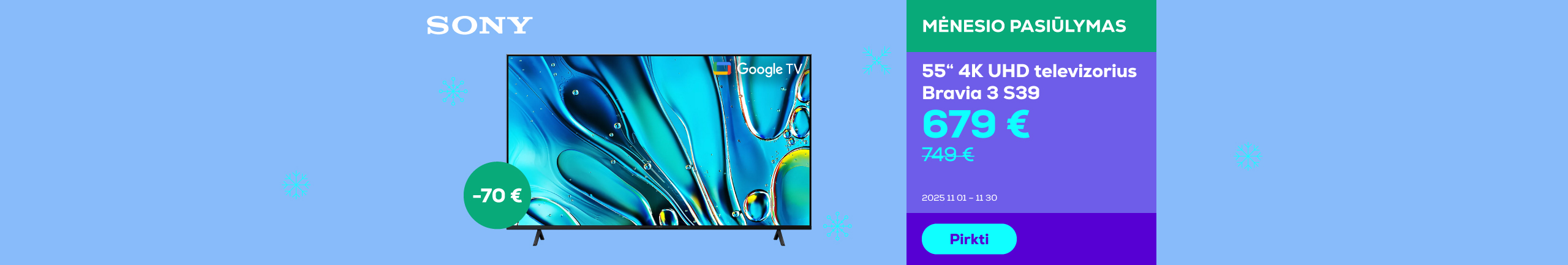 Телевизор 55'' 4K UHD Bravia 3 S39	