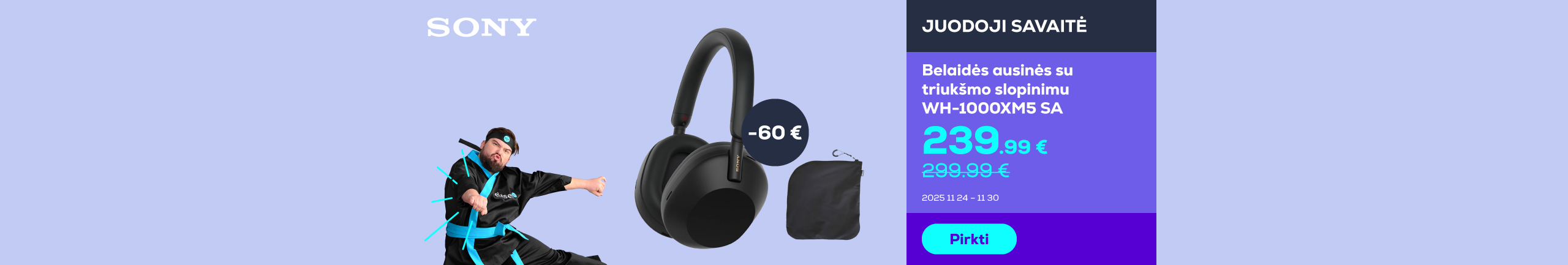 Wireless headphones with noise cancelling WH-1000XM5 SA	