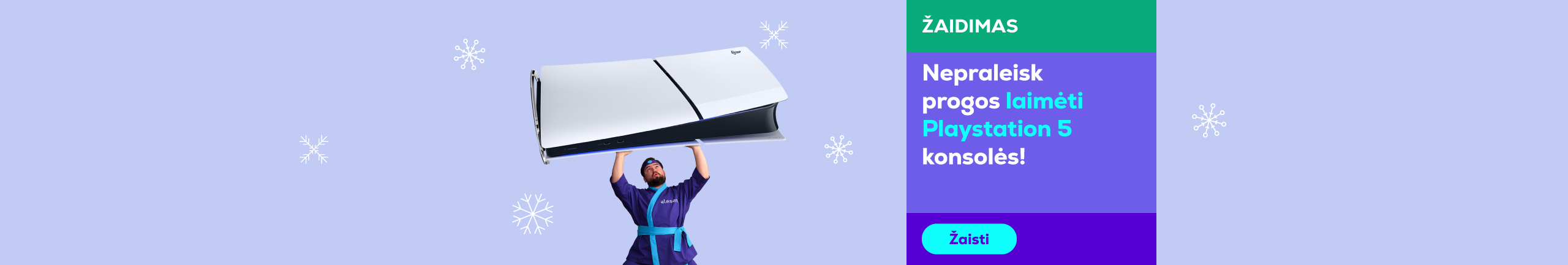 Žaisk, rink taškus ir laimėk „PlayStation 5“ konsolę! 	