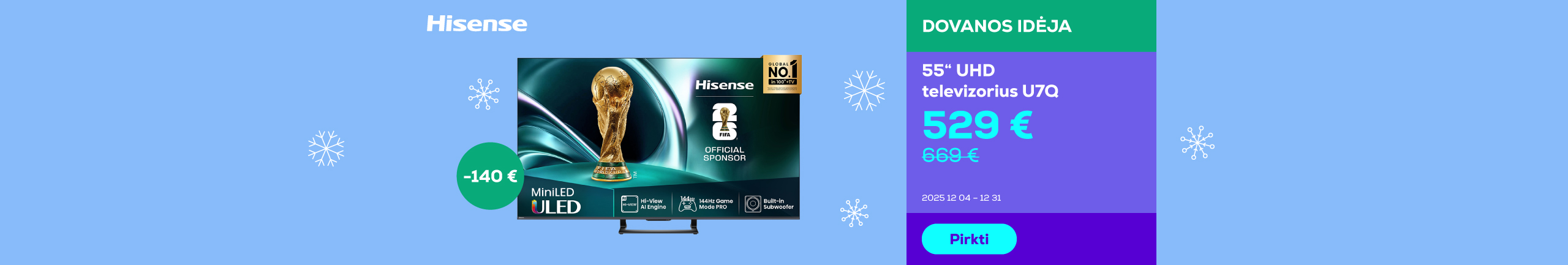 Телевизор 55" UHD U7Q	