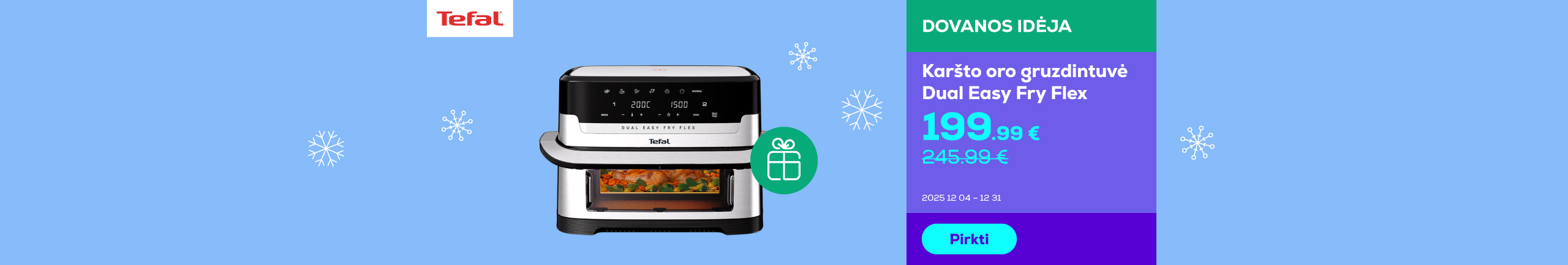 Karšto oro gruzdintuvė Dual Easy Fry Flex	