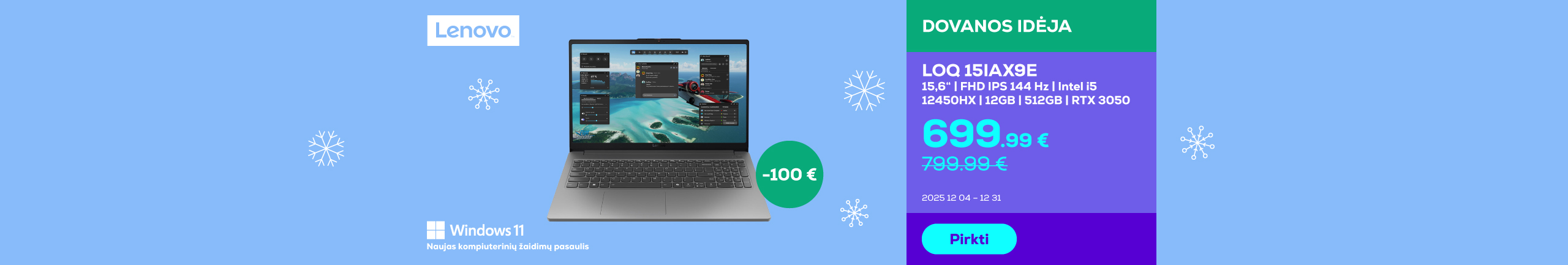 LOQ 15IAX9E 15,6" | FHD IPS | Intel i5 | 12GB | 512GB | RTX 3050	