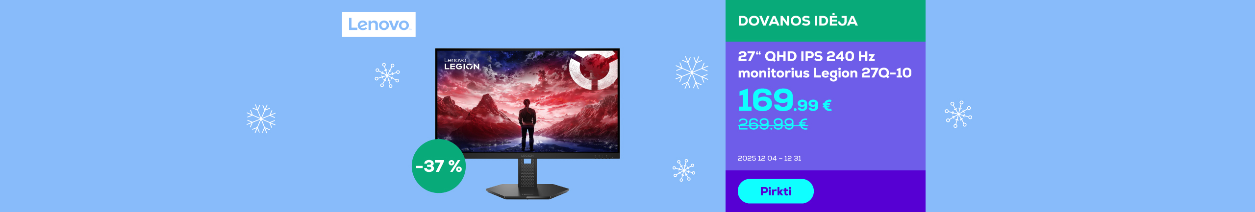 Монитор 27" Legion 27Q-10 QHD IPS 240Hz	