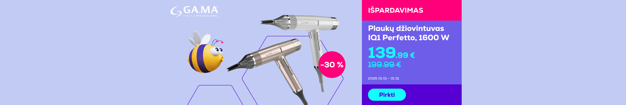 Hair dryer IQ1 Perfetto, 1600 W	