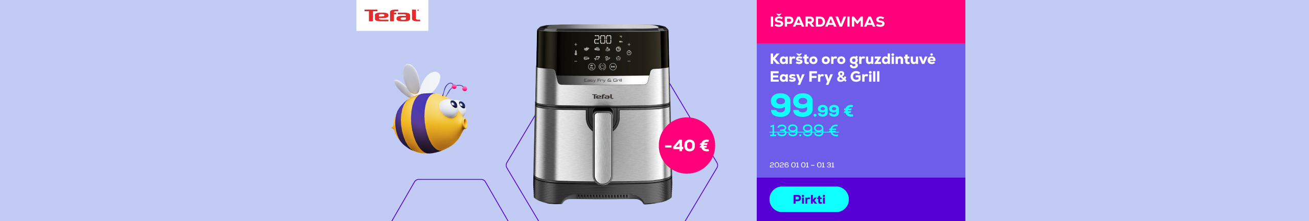 Karšto oro gruzdintuvė Easy Fry & Grill	