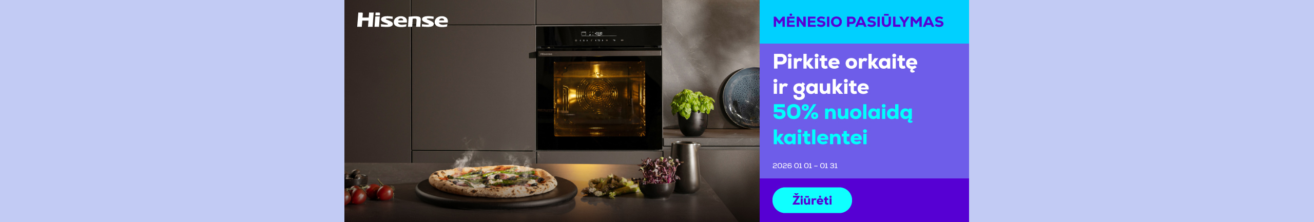 Pirk Hisense orkaitę ir gauk 50% nuolaidą kaitlentei!