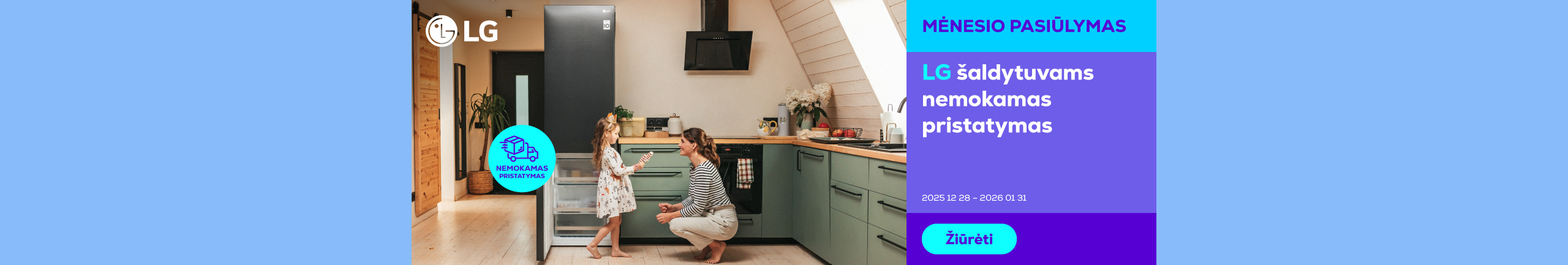 LG šaldytuvams nemokamas pristatymas