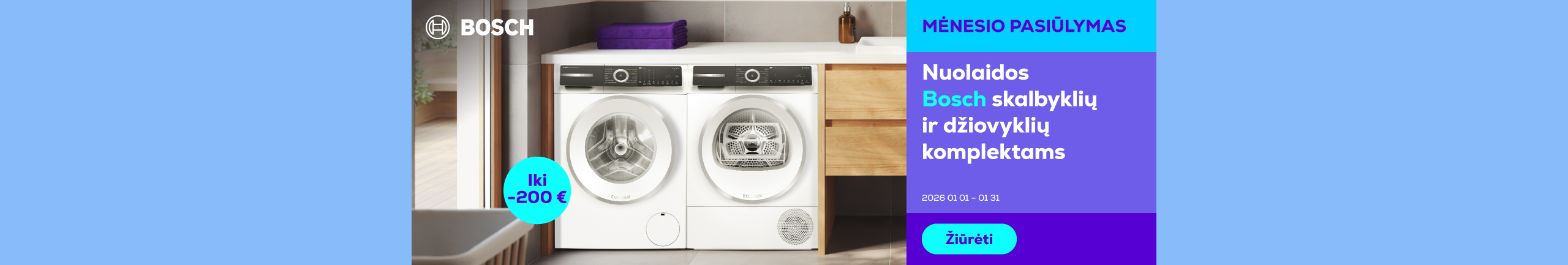 Discounts on Bosch washing machine and dryer sets	