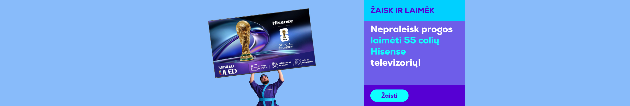 Играй, набирай очки и выиграй 55" UHD телевизор Hisense!	