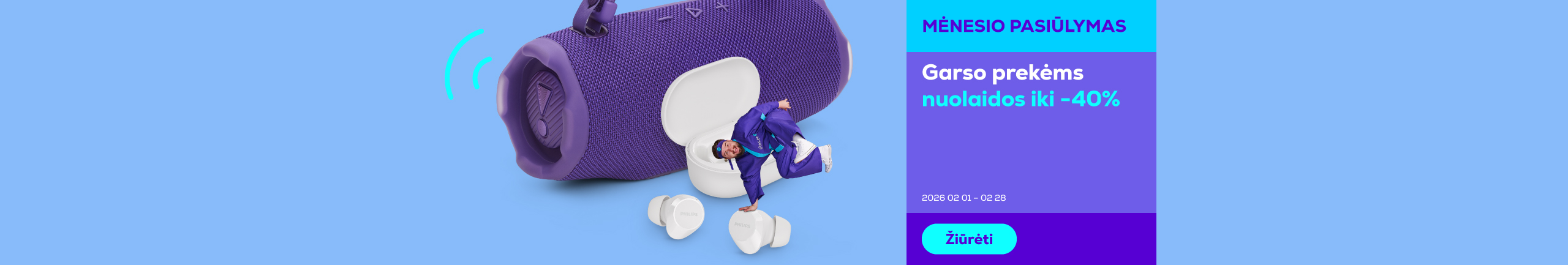 Discounts up to 40% on audio products	