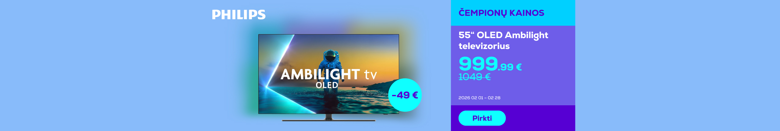 55" OLED Ambilight TV	