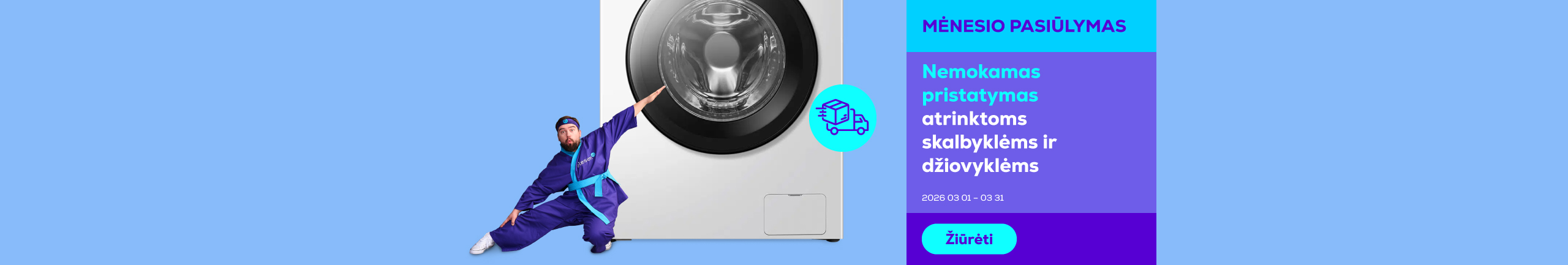 Free delivery on selected washing machines and dryers