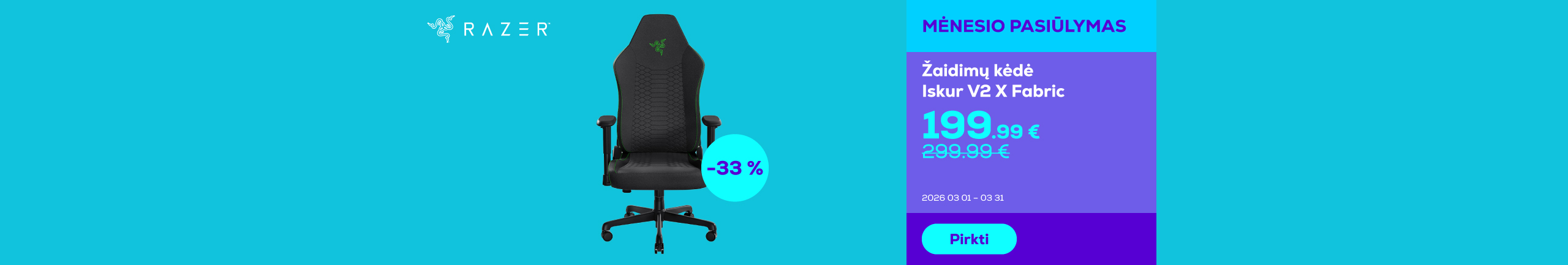 Žaidimų kėdė Iskur V2 X Fabric	