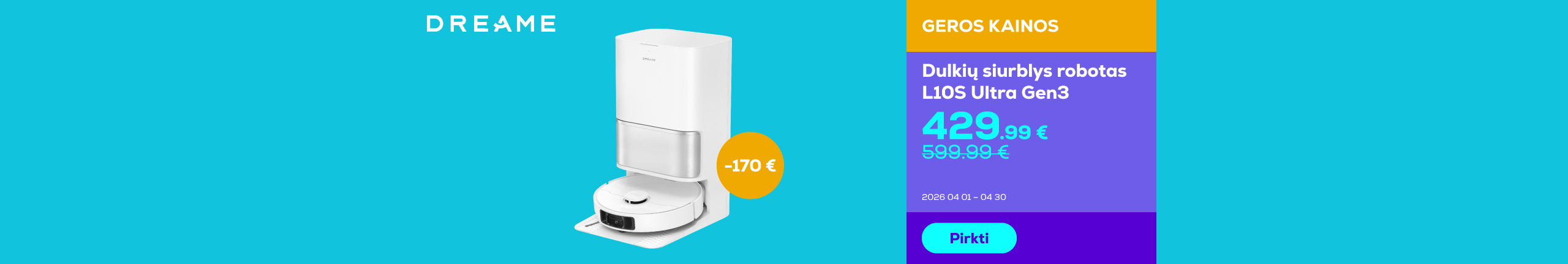 Dulkių siurblys robotas L10S Ultra Gen3	