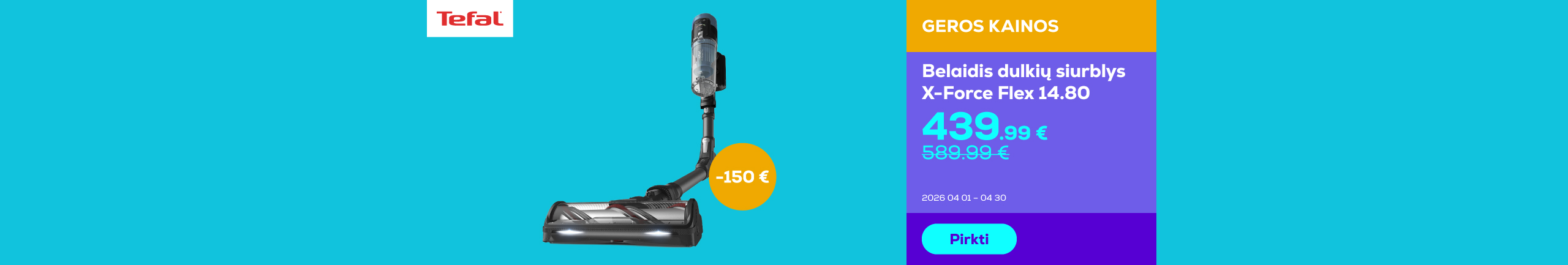 Cordless vacuum cleaner X-Force Flex 14.80	