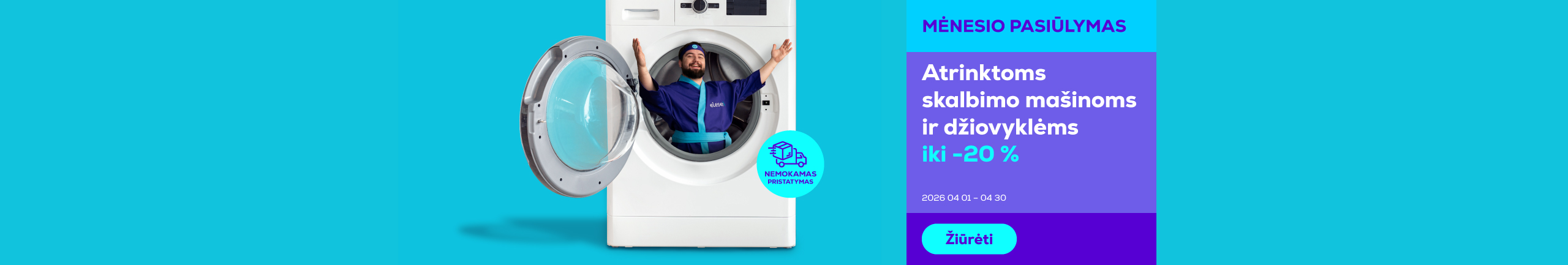 Selected washing machines and dryers up to -20 %