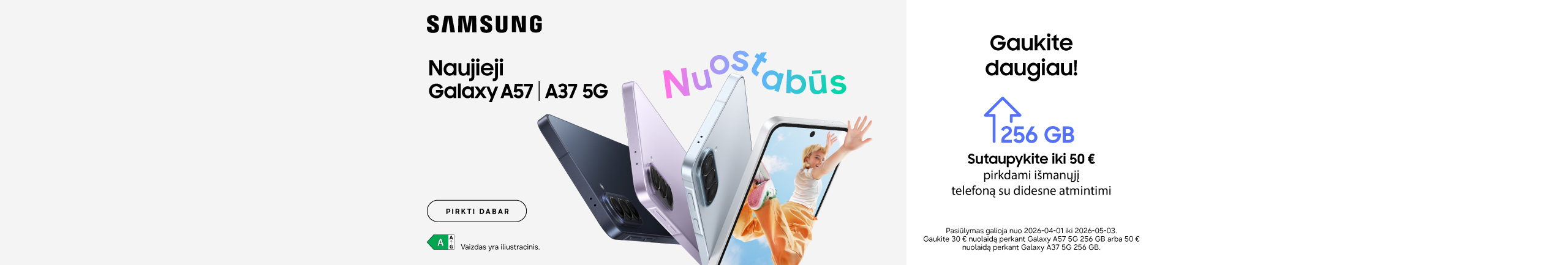 Получите свой новый Samsung Galaxy A37 и A57 уже сегодня!	