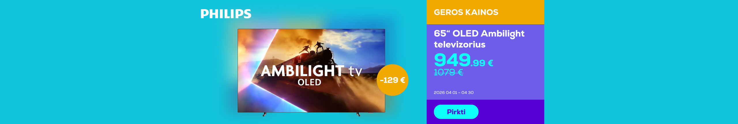 65" OLED Ambilight TV	