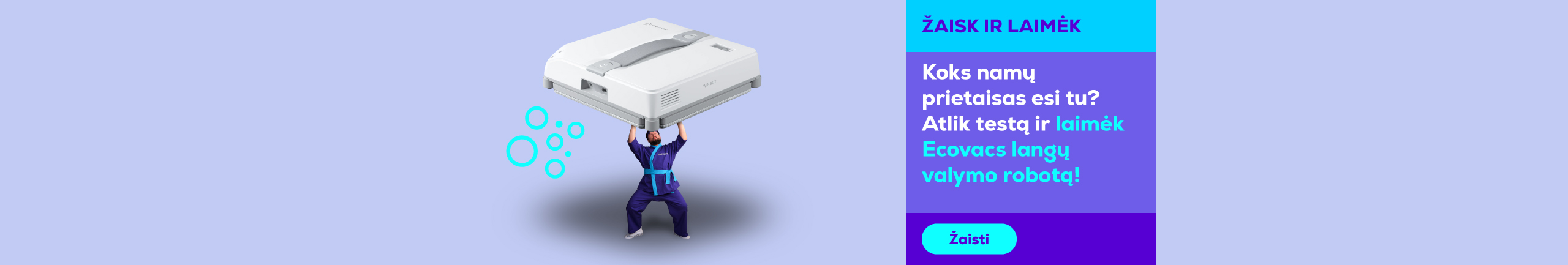 Atlik testą ir laimėk Ecovacs langų valymo robotą!	