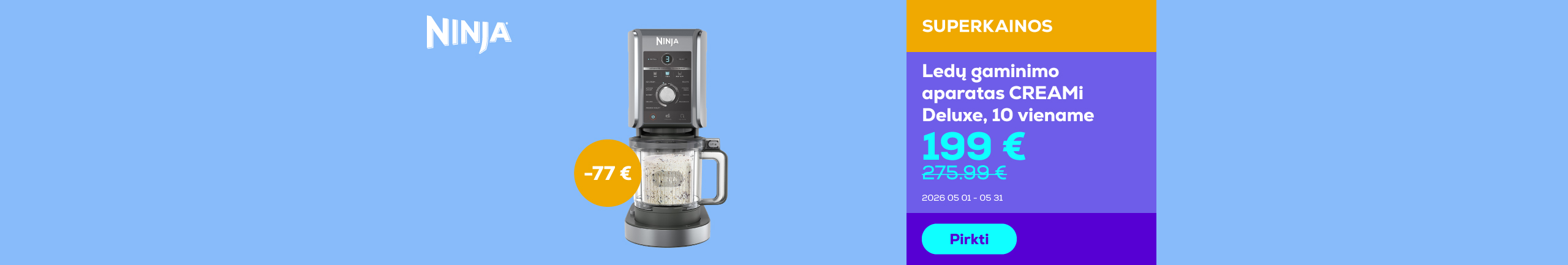 Ice cream maker CREAMi Deluxe, 10-in1