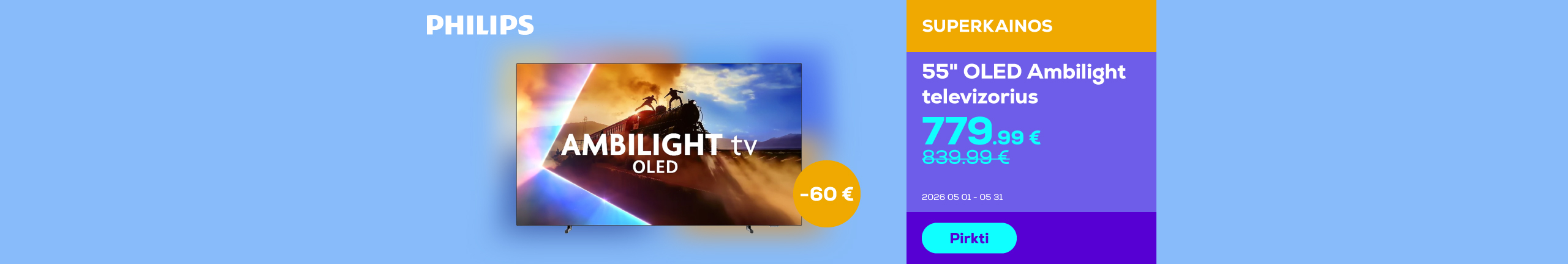 55" OLED Ambilight televizorius