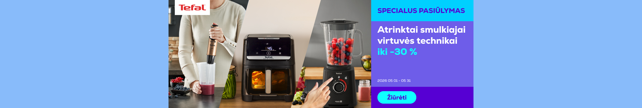 Selected Tefal small kitchen appliances  up to -30%	