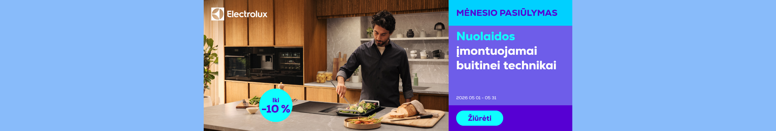 Nuolaidos Electrolux įmontuojamai buitinei technikai