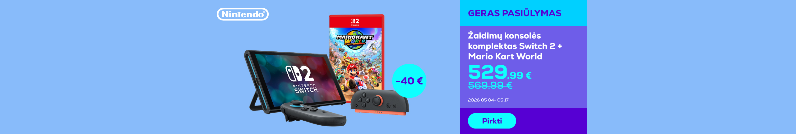 Puikūs Nintendo produktų pasiūlymai	
