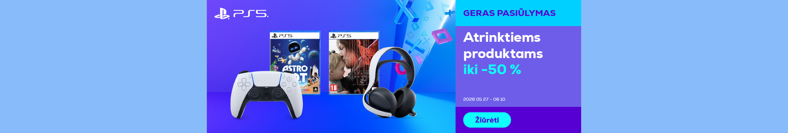 Atrinktiems  PlayStation produktams iki -50 %