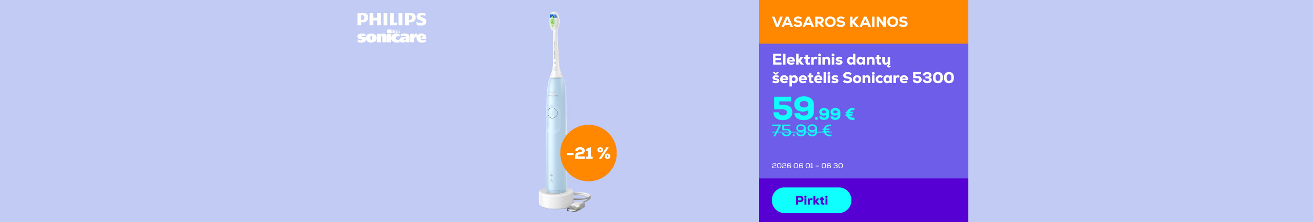 Elektrinis dantų šepetėlis Sonicare Series 5300	