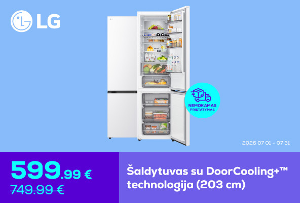 Šaldytuvas su DoorCooling+™ technologija (203 cm)