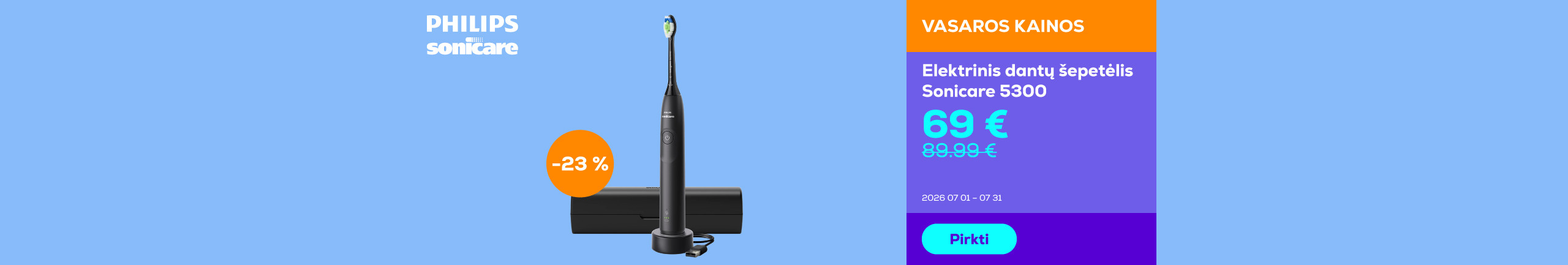 Elektrinis dantų šepetėlis Sonicare 5300