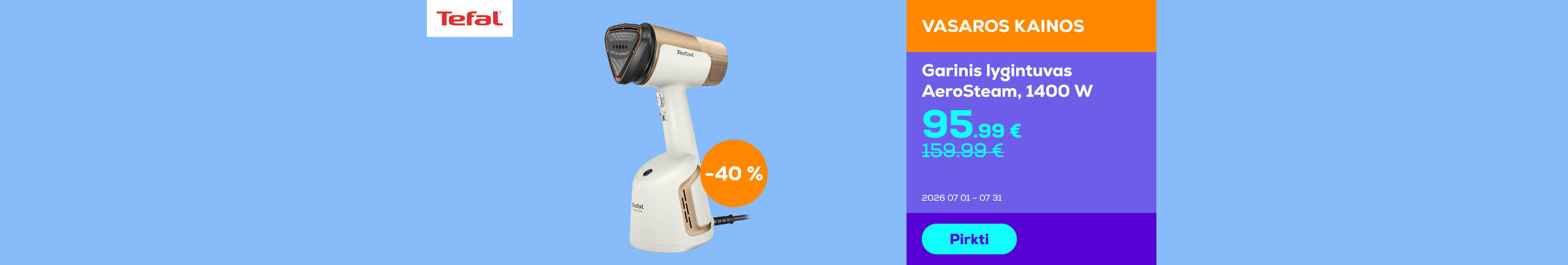 Handheld steamer AeroSteam, 1400 W