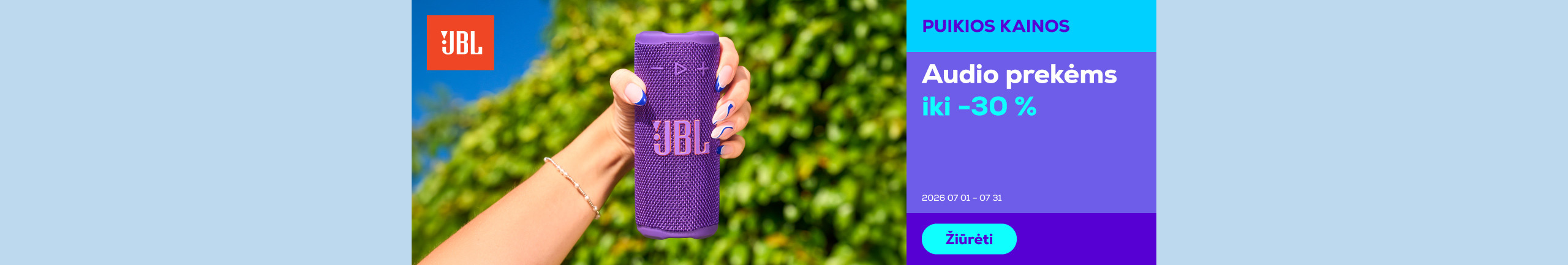 JBL audio products up to -30 %	