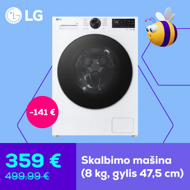 Skalbimo mašina (8 kg, gylis 47,5 cm)	