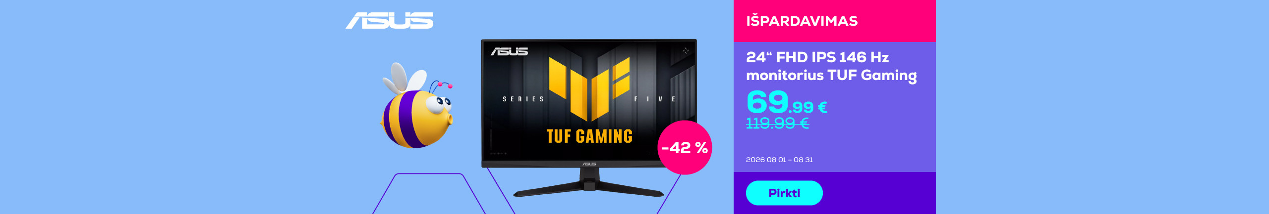 Monitorius TUF Gaming 24" | FHD | IPS | 146 Hz