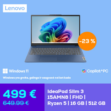 Notebook IdeaPad Slim 3 15AMN8 | FHD | Ryzen 5 | 16GB | 512GB	Notebook IdeaPad Slim 3 15AMN8 | FHD | Ryzen 5 | 16GB | 512GB