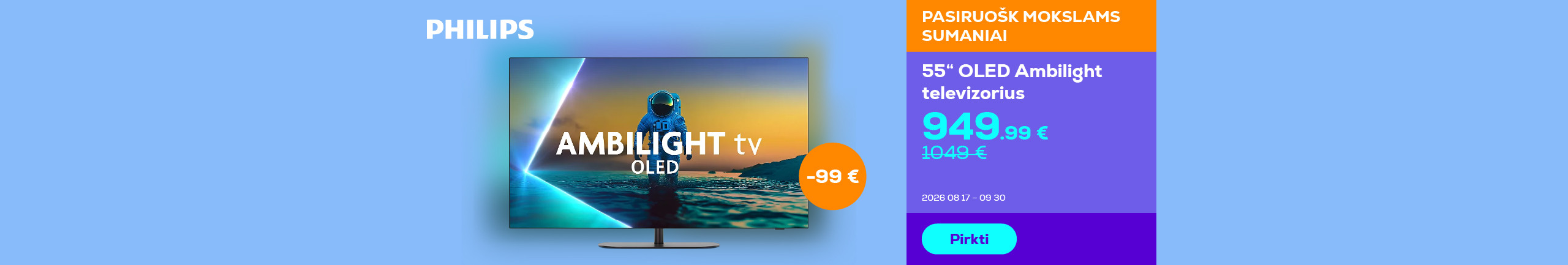55" OLED Ambilight televizorius