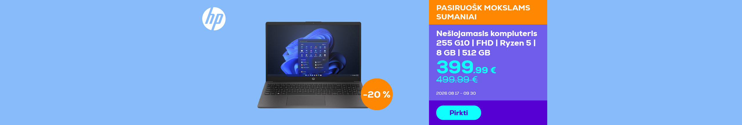 Nešiojamasis kompiuteris 255 G10 | FHD | Ryzen 5 | 8 GB | 512 GB