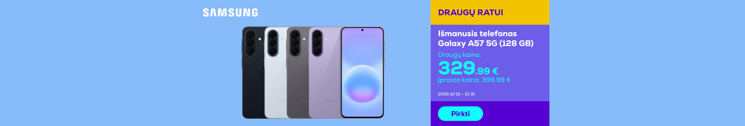 Išmanusis telefonas Galaxy A57 128 GB	